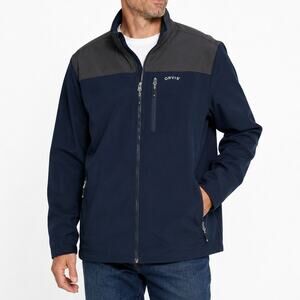 Orvis Full Zip Soft Shell Jacket Navy Blue Men's XL Windproof